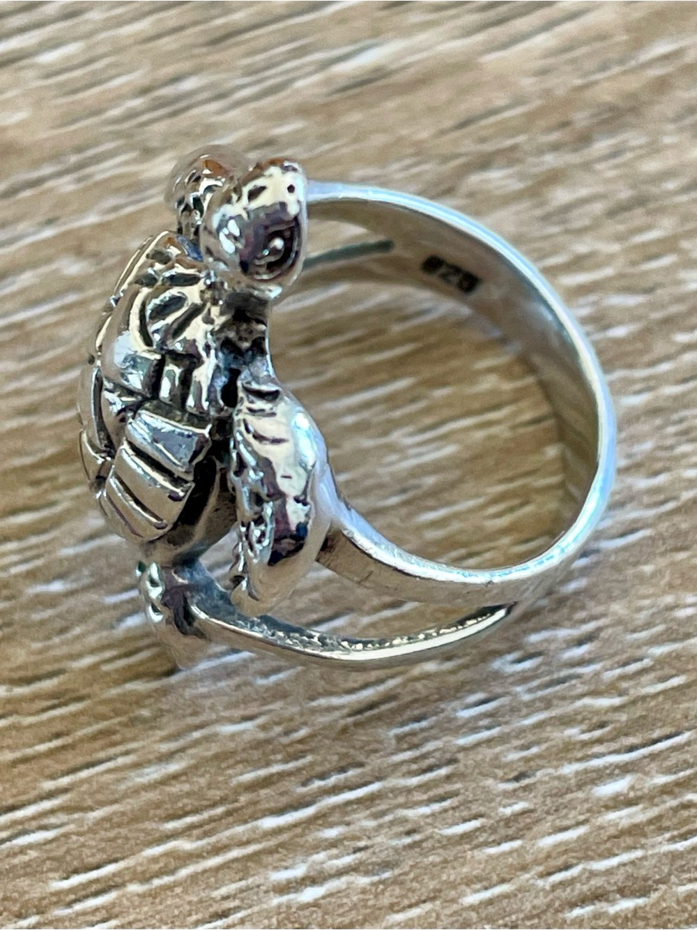 Silver Turtle Statement Ring - Turtle Design - Picture 4 of 5